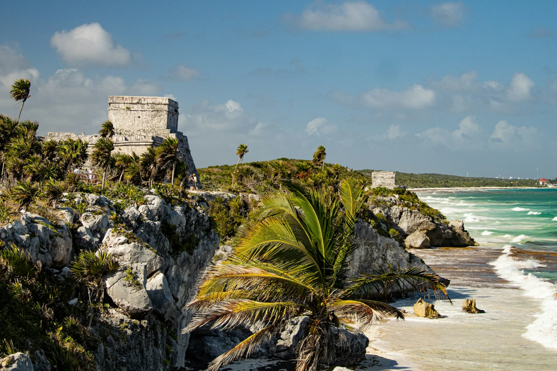 Ruinas mayas de Tulum frente al mar Caribe